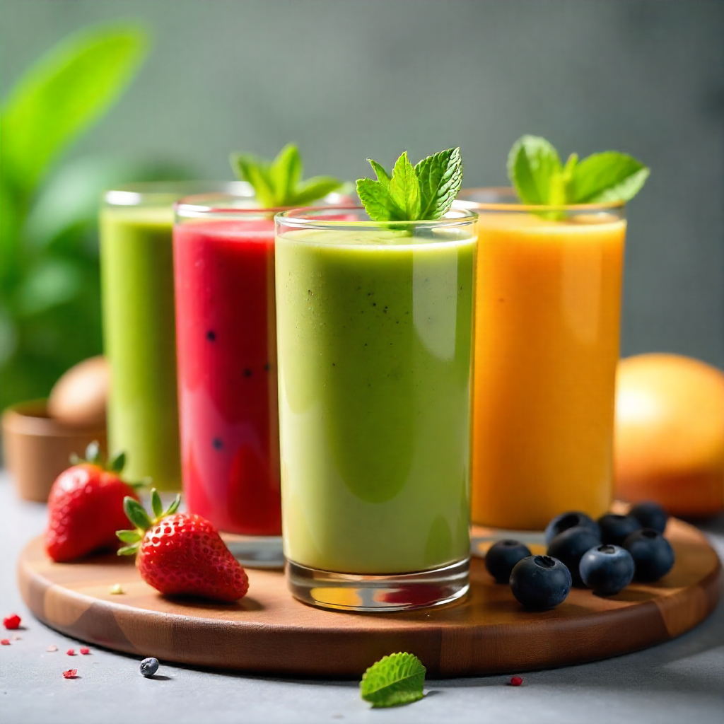 freepik assorted colorful smoothies in clear tall glasses 90217